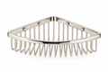 Illustrative Samuel Heath N156-XL-PN large corner shower basket in polished nickel, 203 mm x 58 mm