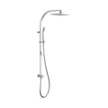 VADO chrome rigid riser shower kit with square overhead shower and handset