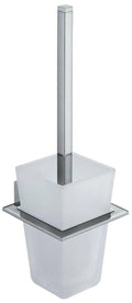 VADO Square chrome toilet brush and frosted glass holder SQU-188-C/P