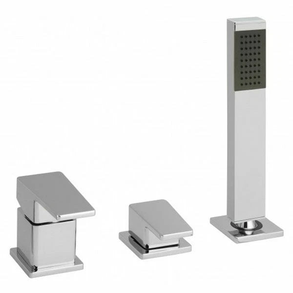 VADO Synergie chrome 3-hole bath shower mixer SYN-132/NS-C/P with hand shower
