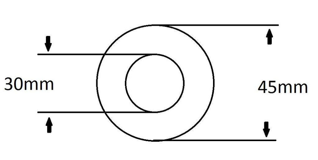 Villeroy & Boch 92213500 flush restrictor — 45mm outside / 30mm inside dimension drawing