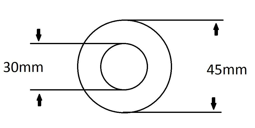 Villeroy & Boch 92213500 flush restrictor — 45mm outside / 30mm inside dimension drawing