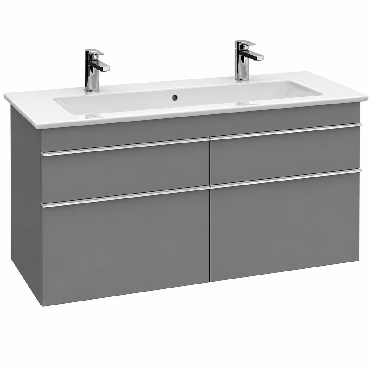 Villeroy & Boch Venticello 1200mm Stone Grey four drawer vanity with basin A92901E3