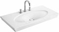 Villeroy & Boch La Belle 1000 x 490mm La Rose washbasin 6124A1MH – product view with three-hole tap shown