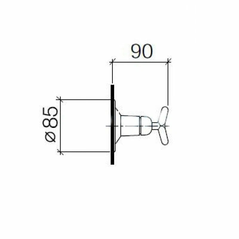 Villeroy & Boch Source diverter trim dimension drawing