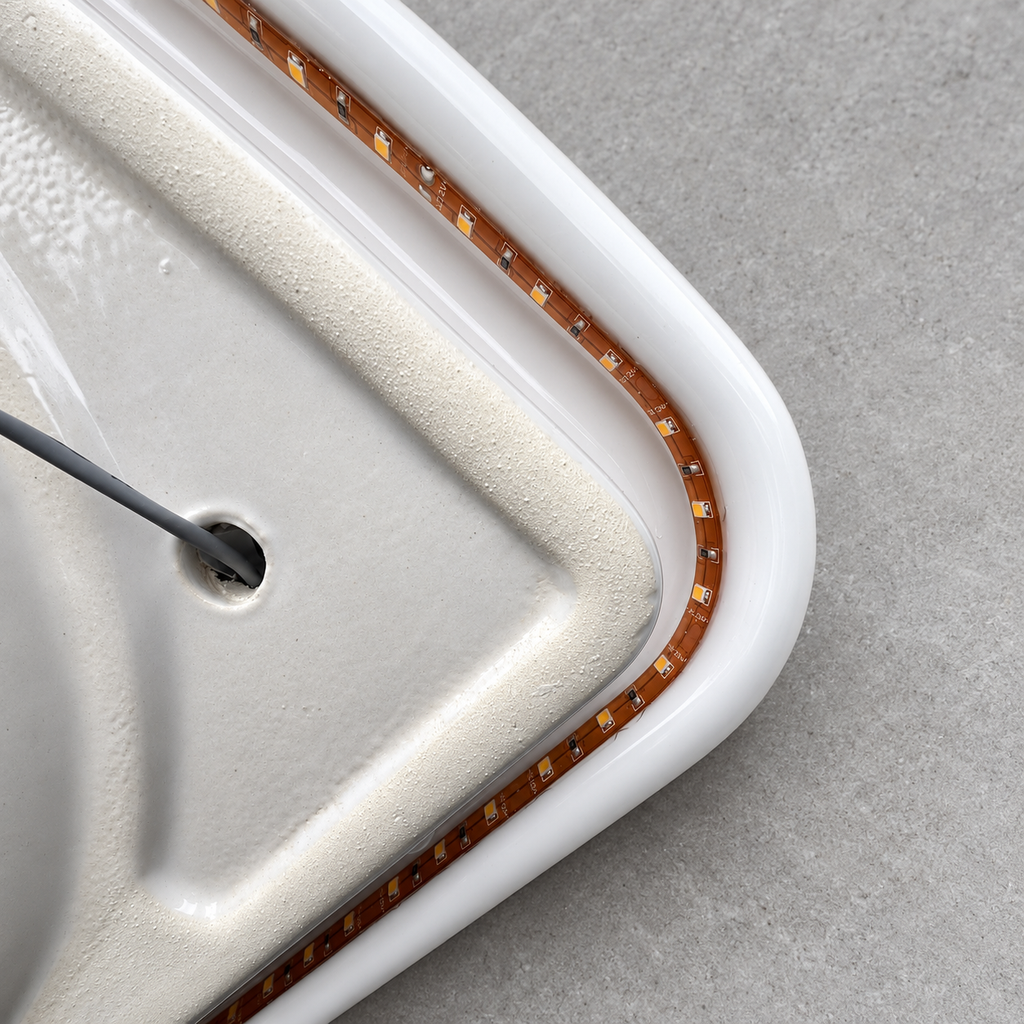VitrA basin underside LED strip close-up