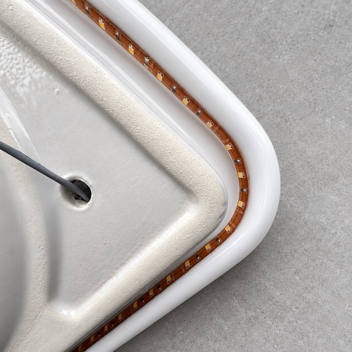 VitrA basin underside LED strip close-up