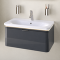 Gloss anthracite VitrA Nest Trendy 600mm vanity with basin and LED light