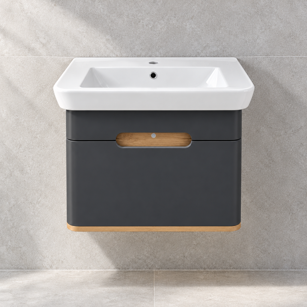 VitrA Sento 630mm matt anthracite vanity 60818 - front
