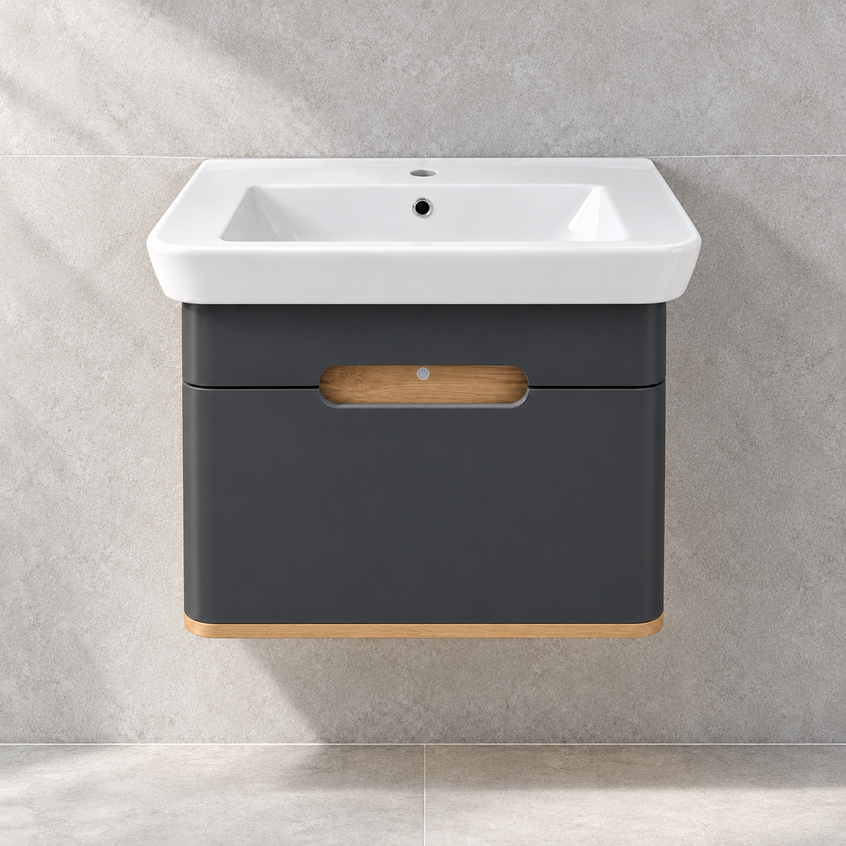 VitrA Sento 630mm matt anthracite vanity 60818 - front