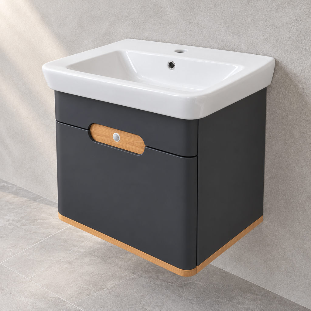 VitrA Sento 630mm matt anthracite vanity 60818 - right