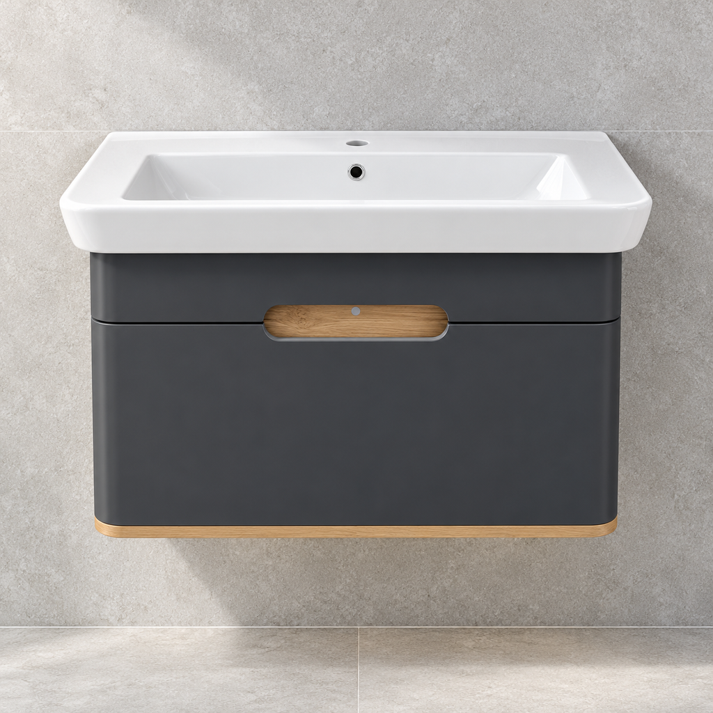 VitrA Sento 800mm matt anthracite vanity 60819 - front