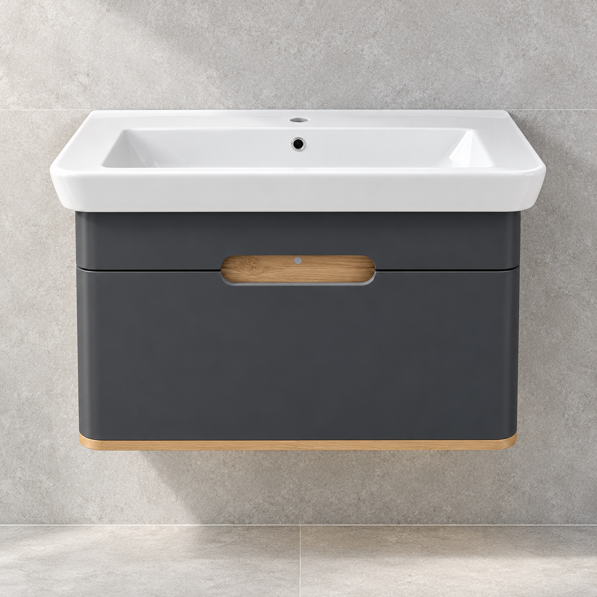 VitrA Sento 800mm matt anthracite vanity 60819 - front