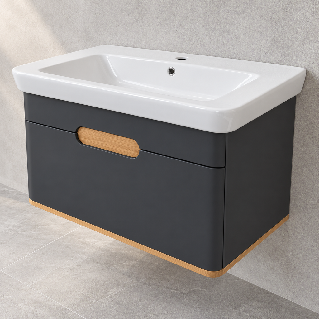 VitrA Sento 800mm matt anthracite vanity 60819 - right