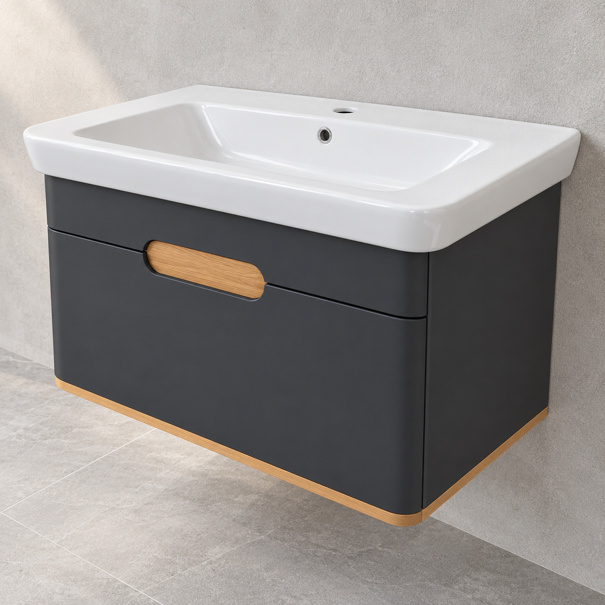 VitrA Sento 800mm matt anthracite vanity 60819 - right