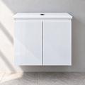 VitrA Shift 500mm white gloss vanity 65523, unit only with white infill beneath worktop – front view
