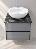 Villeroy & Boch Vivia 600mm gloss grey vanity with Aveo basin - front