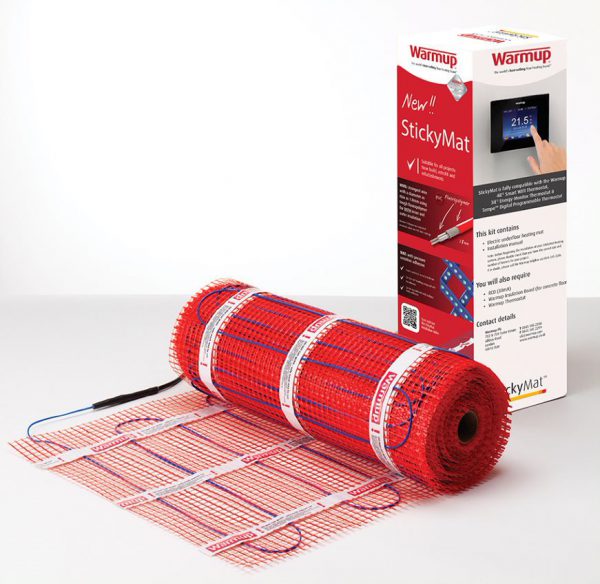 Warmup StickyMat 150W per square metre electric underfloor heating mat