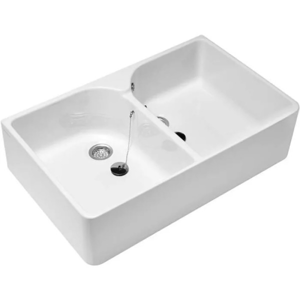 Villeroy & Boch O.novo/Omnia Surface-Mounted Double Kitchen Sink - White