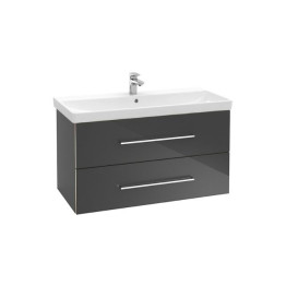 Villeroy & Boch Avento vanity unit in crystal black 800mm + basin A891.00.B3 